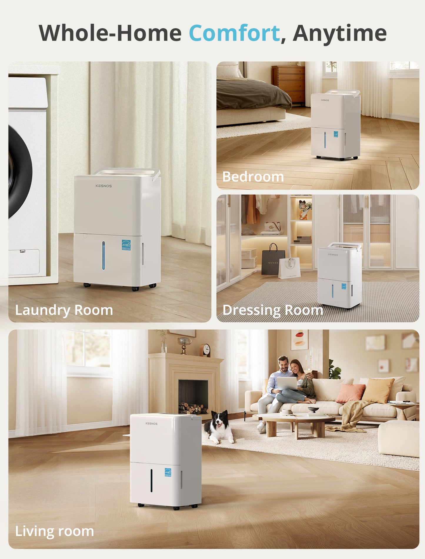 Dehumidifier 30 Pints | 2,000 Sq. Ft. Coverage | ENERGY STAR Certified 2025 | Quiet Dehumidifier for Bedroom & Home
