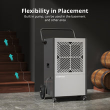 Load image into Gallery viewer, 216 Pints Commercial Dehumidifier with Pump &amp; Drain Hose – 24 Hr Timer for Spaces Up to 8,500 Sq. Ft. – Ideal for Basements &amp; Industrial Use