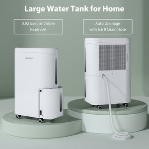 4500 Sq. Ft Large Dehumidifier for Home and Basement with 6.56ft Drain Hose and 0.92 Gallon Large Water Tank, 24Hr Timer and Auto Defrost Ideal for Large Sized Rooms, Bedrooms, Laundry Rooms