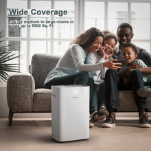 Load image into Gallery viewer, 100 Pints Dehumidifier for Home Up to 5,500 Sq. Ft. with Drain Hose, 24 Hr Timer, Intelligent Control Panel, and 1.32 Gallon Tank