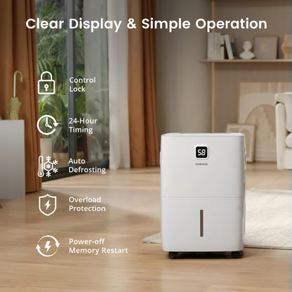 150 Pints Large Dehumidifier | 7,500 Sq. Ft. Coverage | ENERGY Efficient