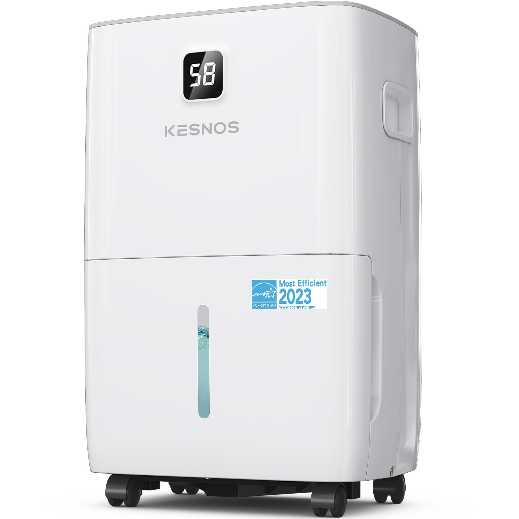 Kesnos 80 Pints Home Dehumidifier Energy Star Most Efficient 2023 for Space Up to 5500 Sq. Ft - Dehumidifier with Drain Hose for Basement, Home, Bathroom - Dehumidifier with Front Display (Model: JD025N-80)