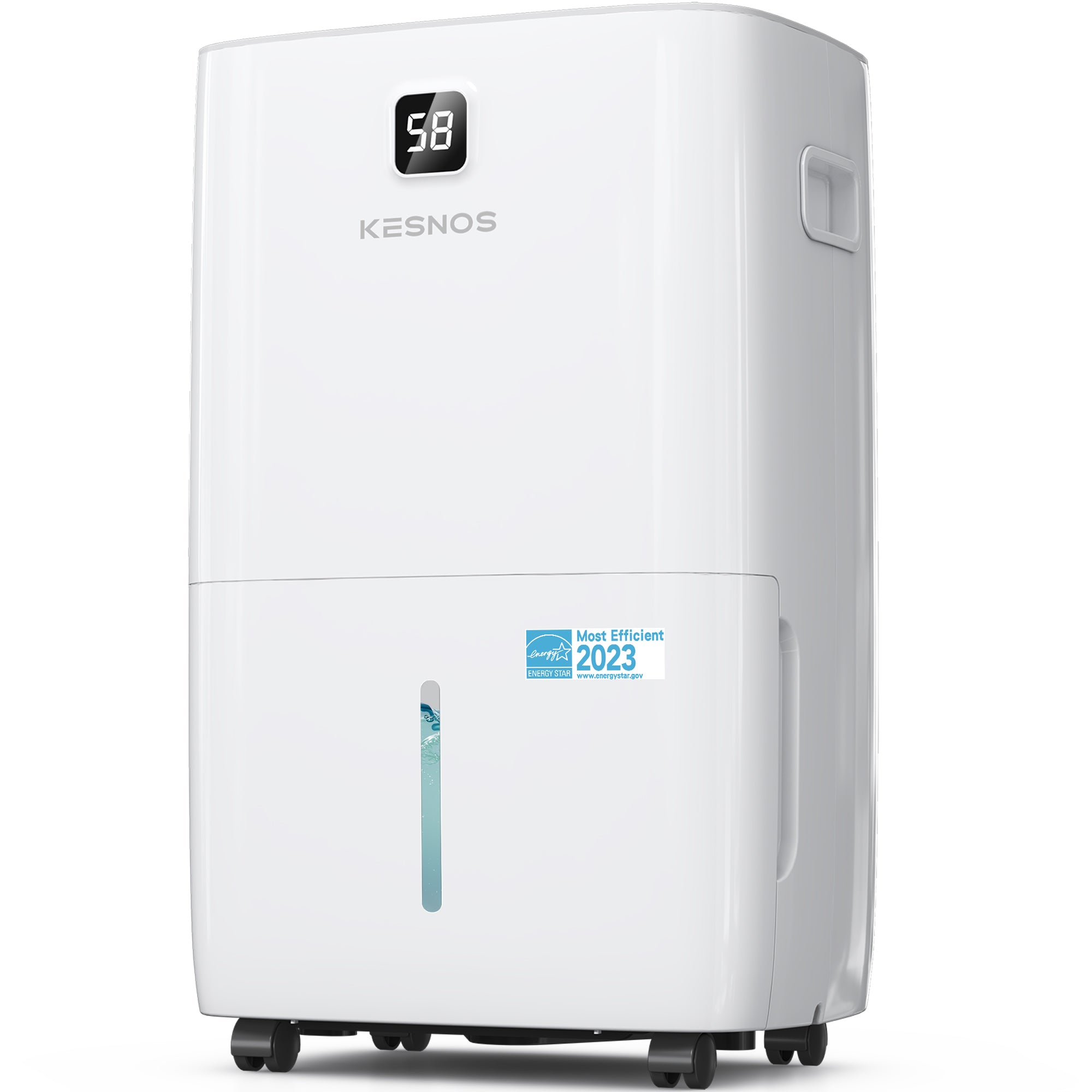 Kesnos 150 Pints Home Dehumidifier Energy Star Most Efficient 2023 for Space Up to 7500 Sq. Ft - Dehumidifier with Drain Hose for Basement, Home, Bathroom - Dehumidifier with Front Display(Model: JD026N-150)
