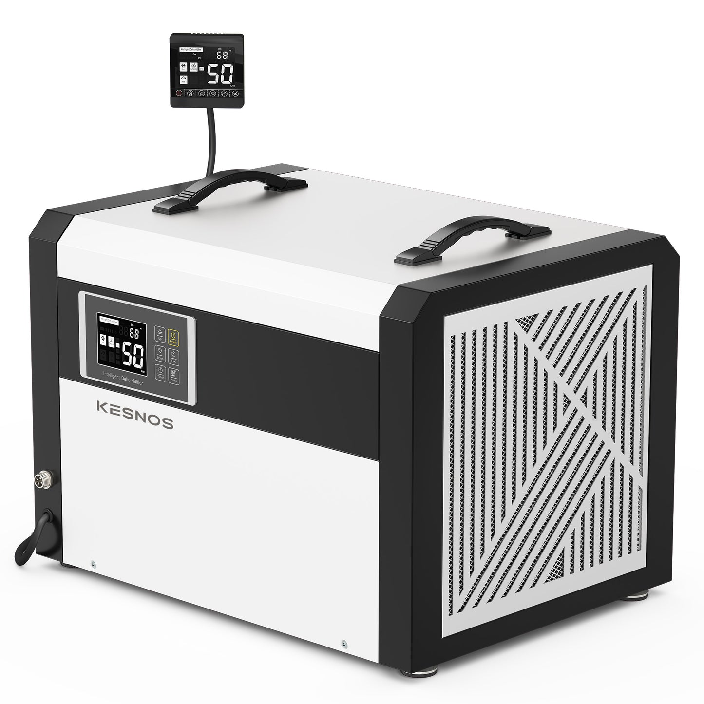 Energy-efficient Kesnos AKE2.5D dehumidifier built for commercial and crawl space applications, Energy Star level.