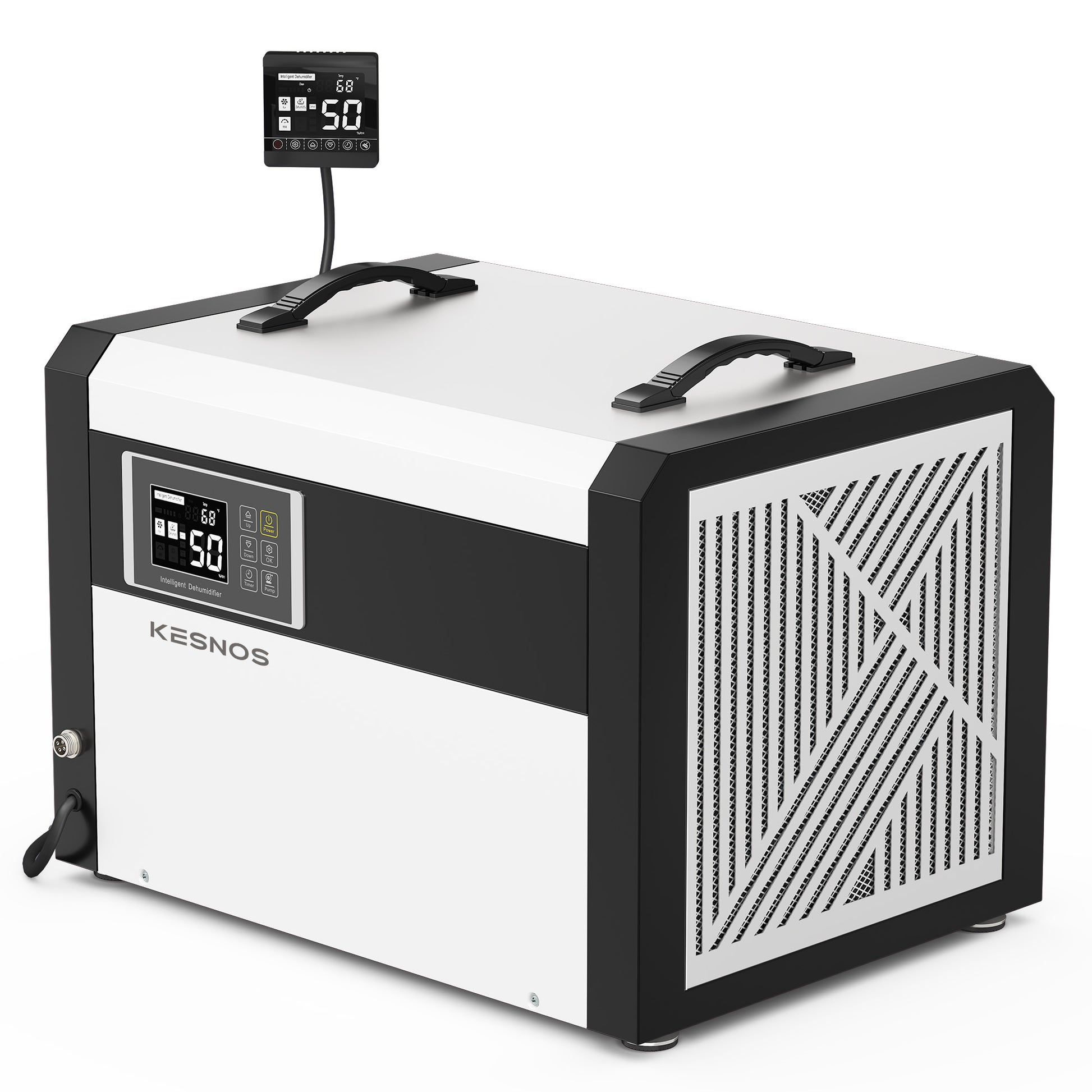 Energy-efficient Kesnos AKE2.5D dehumidifier built for commercial and crawl space applications, Energy Star level.
